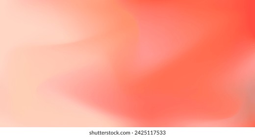 Bright tender vector watercolor red and coral gradient background. Abstract soft wavy peach and pink mesh gradient wallpaper for nature sky concept, passion surface, banner