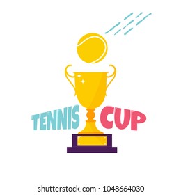 Bright tennis design. Logo icon design. Print badge