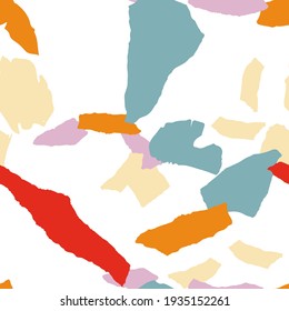 Brillante Vector Terrazzo Tile Sintonizador. El fondo de la pared de moda de Terrazzo. Fondo abstracto de color naranja y color de rosa.