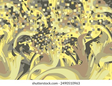 Bright textural wavy background with feather and square elements. Feathers motifs for business concepts, covers, fabrics or textiles, scrapbooking, tiles, fashion trends, interiors, prints on T-shirts