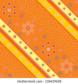 Bright texture with flowers and paisley