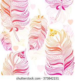 Bright texture with pink feathers.