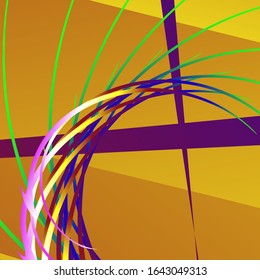 Bright textures with colored lines isolated on dark background. Textures form with geometry elements, background. vector.