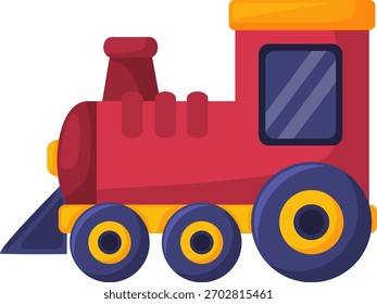 Bright toy train illustration symbolizing movement, adventure, and classic childhood play