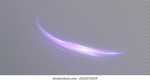 Bright trace of rotation of glowing rays of curved lines. Glowing bright swirl for game interface design. Vector