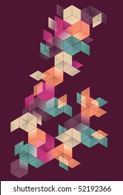 Bright Transparent Gradient Cube Background