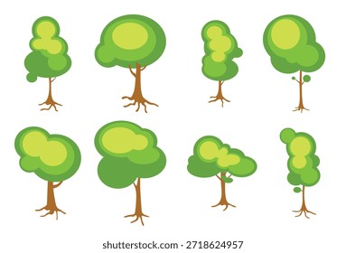 bright tree with roots vector illustration