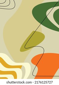 Bright trendy abstract shapes vector illustration. Template for wallpaper, social media, print, backdrop, wall art, poster, home decor, card, banner, invitation, cover or package design.