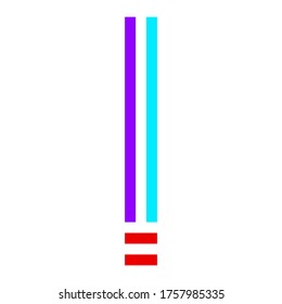 Bright trendy Font, alphabet folded from stripes colored paper, Modern Exclamation mark, vector illustration 10eps