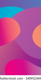 Bright trendy gradient style background. Pop art design with geometric shapes. Abstract colorful cover page. Decorative backdrop vector illustration. Advertising flyer or greeting card layout.