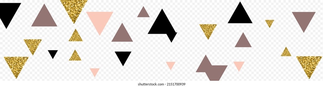 Fondo Panorámico Transparente del Vector Triangular Brillante. Patrón de Aniversario de la Forma Metal. Textura de polígono de arte brillante. Ilustración de gradiente dorado.