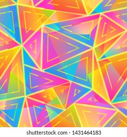 Bright triangle vector seamless pattern.