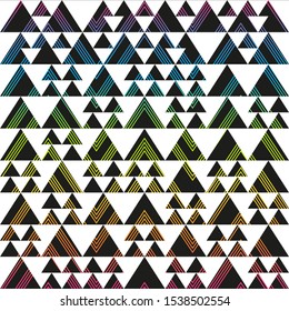 Bright triangle vector seamless pattern.