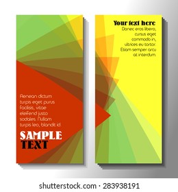 Bright triangles brochure design for folder flyer template