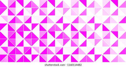 Bright triangular background. Beauty and fashion wallpaper. Vector triangulared texture. Geometric backdrop with triangles. Gradient pink and purple. Fresh idea for interior decor, cosmetics design.
