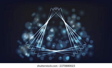 Bright triangular shape dark background vector illustration.