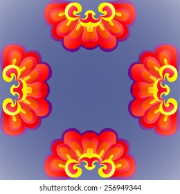 Bright trim of elements colored ornament.