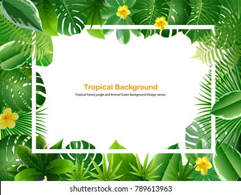 Bright tropical background with grass plants. Exotic pattern with tropical grass. Vector illustration.