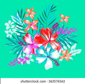 bright tropical bouquet ~ design elements