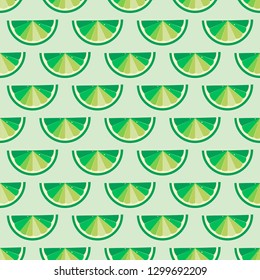 Bright tropical fruits. Vector illustration.. lime slices, seamless pattern.