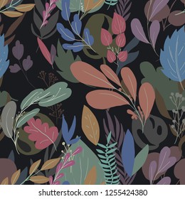 Bright tropical leaf seamless pattern. Vector illustration