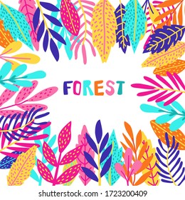 Bright tropical leaves. Seamless pattern with floral elements. textile collection. Template for textile design, cards, covers. Forest