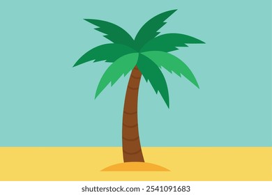 Heller und tropischer Palmenvektor, ideal für Sommerurlaubsdesigns und Projekte zum Thema Strand.