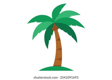 Bright and tropical palm tree vector, ideal for summer holiday designs and beach-themed projects.