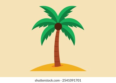 Vetor de palmeira brilhante e tropical, ideal para projetos de férias de verão e projetos temáticos de praia.