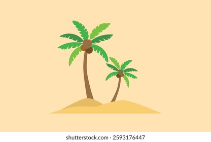 Bright and tropical palm tree vector, ideal for summer holiday designs and beach-themed projects. beach palm tree vector illustration