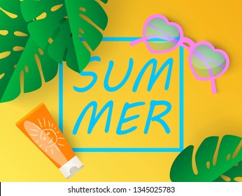 Bright tropical summer vector background