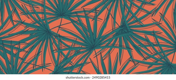 Bright tropical vector summer background with palm branches. Abstract vector illustration