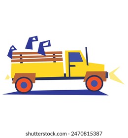 bright truck vector illustration for card, cover, t shirt, bag.