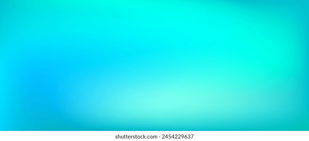 Bright turquoise gradient background. Vibrant fluid teal color backdrop. Abstract smooth fresh mint wallpaper. Blur vivid blue green marine concept texture for banner, poster, brochure. Vector