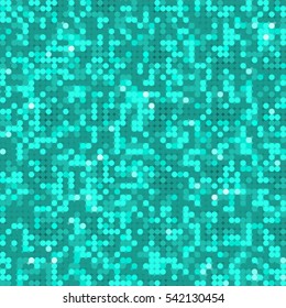 Bright turquoise seamless pattern with shiny circles. Vector illustration for your graphic design.