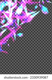 Bright Twinkle Background Transparent Vector. Shimmer Gloss Template. Glow Romance Texture. Multicolored Rays. Element Space Wallpaper.