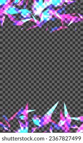 Bright Twinkle Background Transparent Vector. Spot Reflex Card. Multicolored Vintage Template. Violet Blurry. Particle Solar Design.
