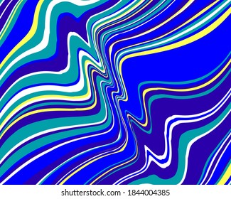 Bright twisted background with colourful neon wavy lines  Vector illustration