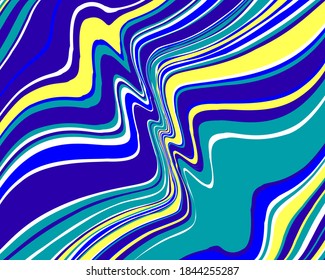 Bright twisted background with colourful neon wavy lines  Vector illustration