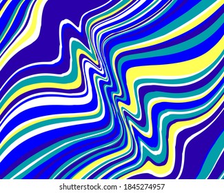 Bright twisted background with colourful neon wavy lines  Vector illustration