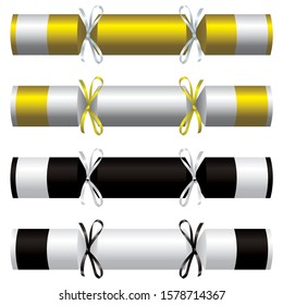 Bright Two Tone Christmas crackers in vector format.