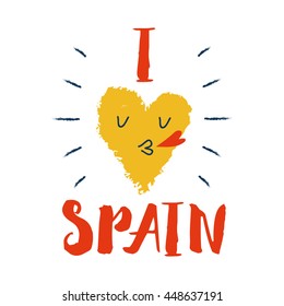Bright typographic card (I Love Spain) in vector format.