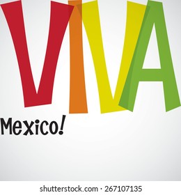 Bright typographic Viva Mexico card in vector format.