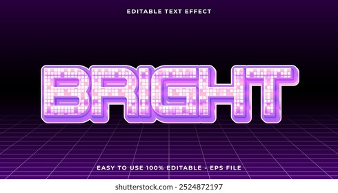 bright typography premium editable text effect, 3D glow text