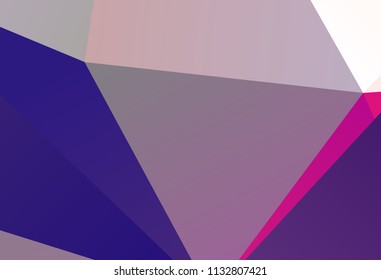 Bright ultraviolet geometric background with triangles of different shapes and scales. Triangulation pattern. Low polygon. Vector illustration. Rectangular, horizontal
