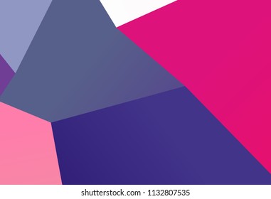 Bright ultraviolet geometric background with triangles of different shapes and scales. Triangulation pattern. Low polygon. Vector illustration. Rectangular, horizontal