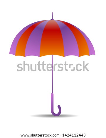 Bright umbrella on white background in fashionable colors