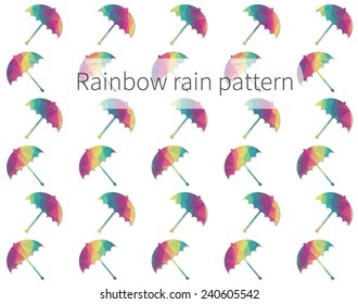 Bright umbrella pattern for your design. Rainbow umbrellas on white background.