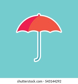 Bright umbrella vector illustration. Iconic style. 