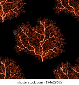 Bright underwater seamless pattern with beautiful corals. Isolated corals.